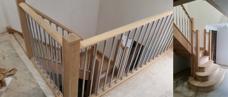 Bullnose Wooden Staircase fully installed in Colchester Essex