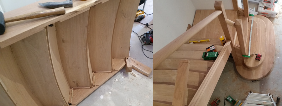 Fitting the Bullnose Wooden Staircase in Colchester