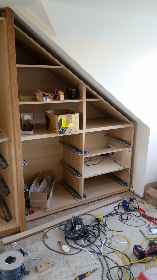 Fitted wardrobes mid installation