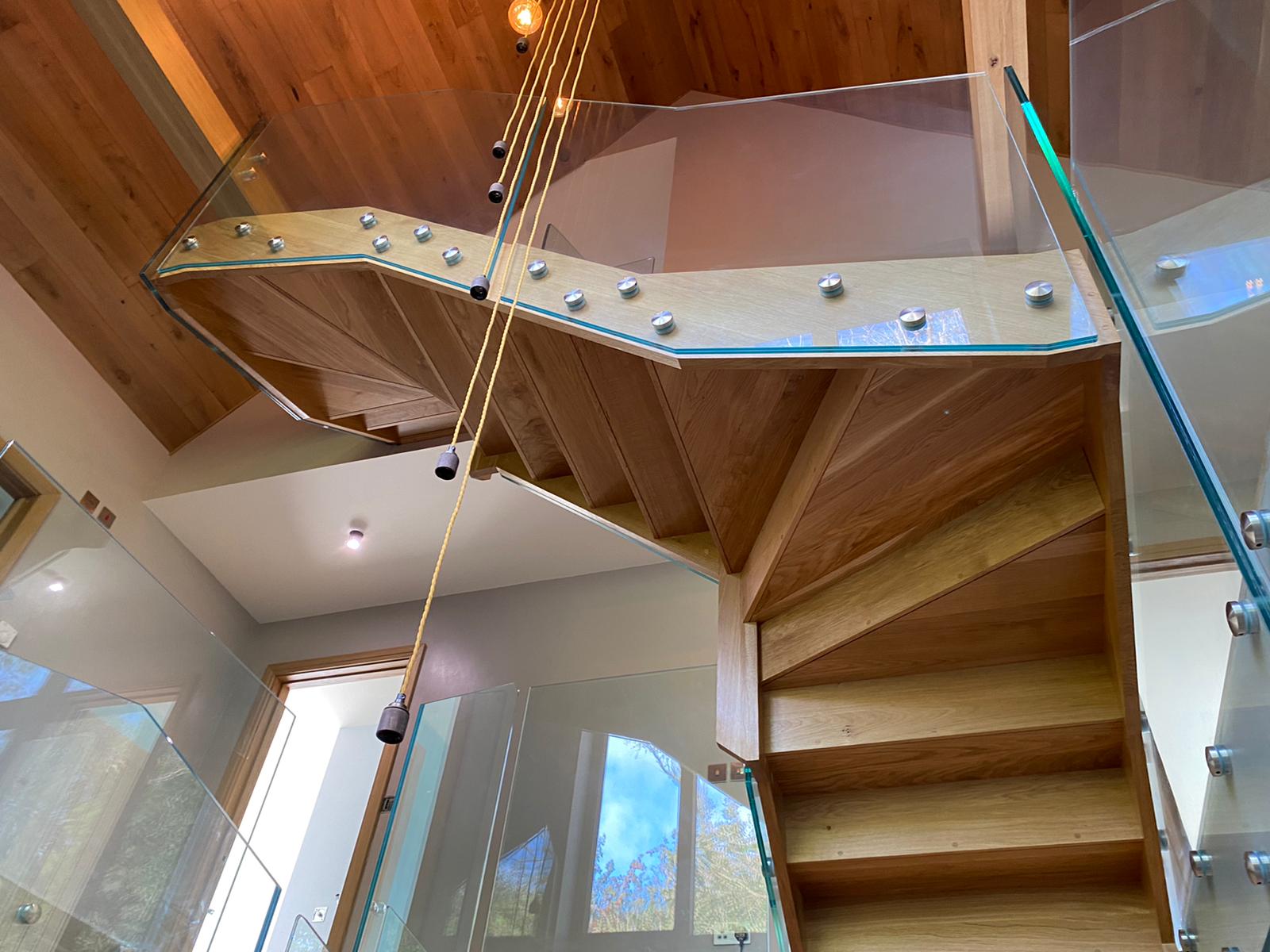 Oak and Glass Staircase